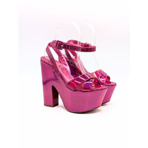 Christian Louboutin Superyaz  Iridescent Fuschia Platform Sandals Size 36